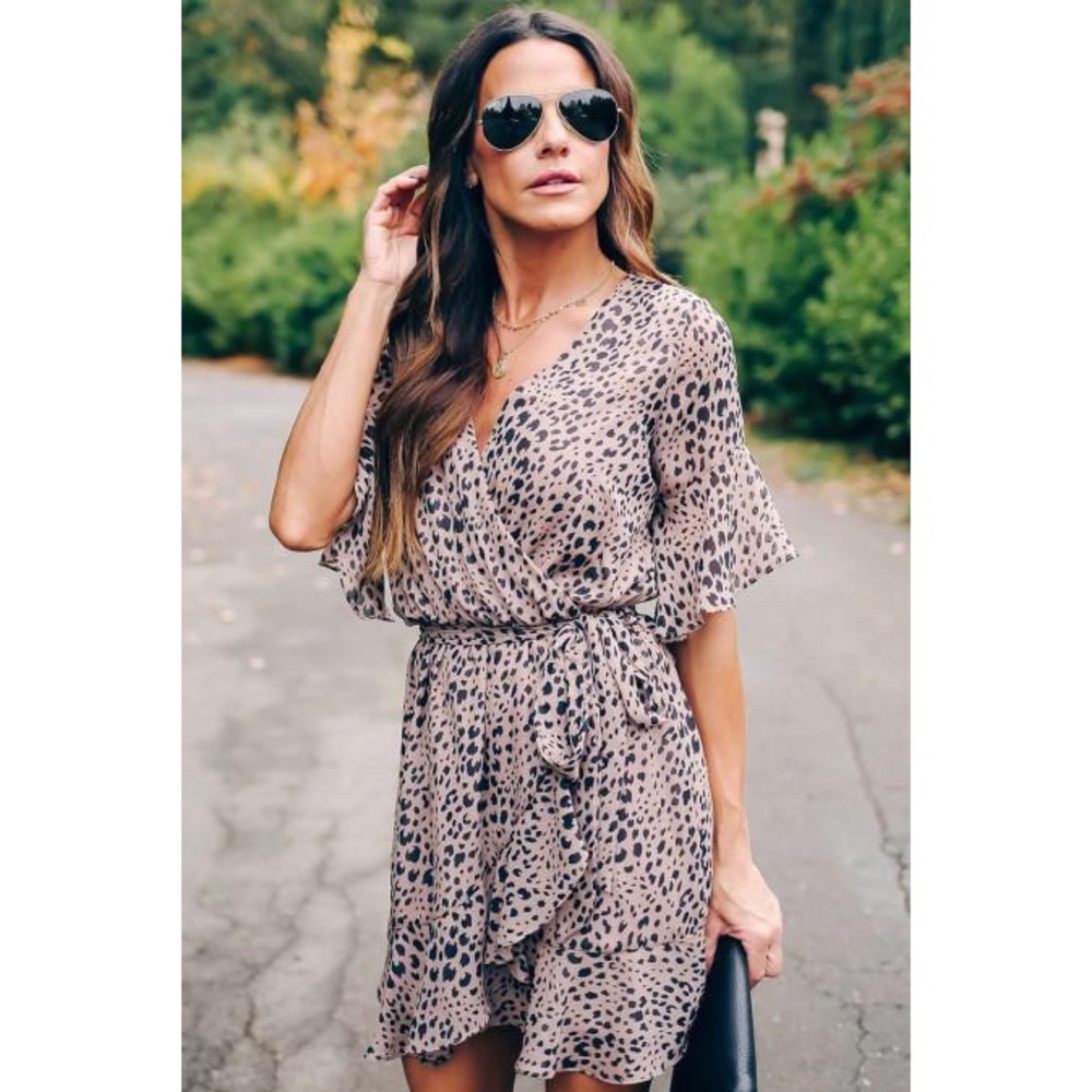 Leopard tie dress
